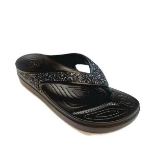 CROCS Sloane Glitter Wedge Flip Flops Womens Size 10 Lightweight Slip On Sandals