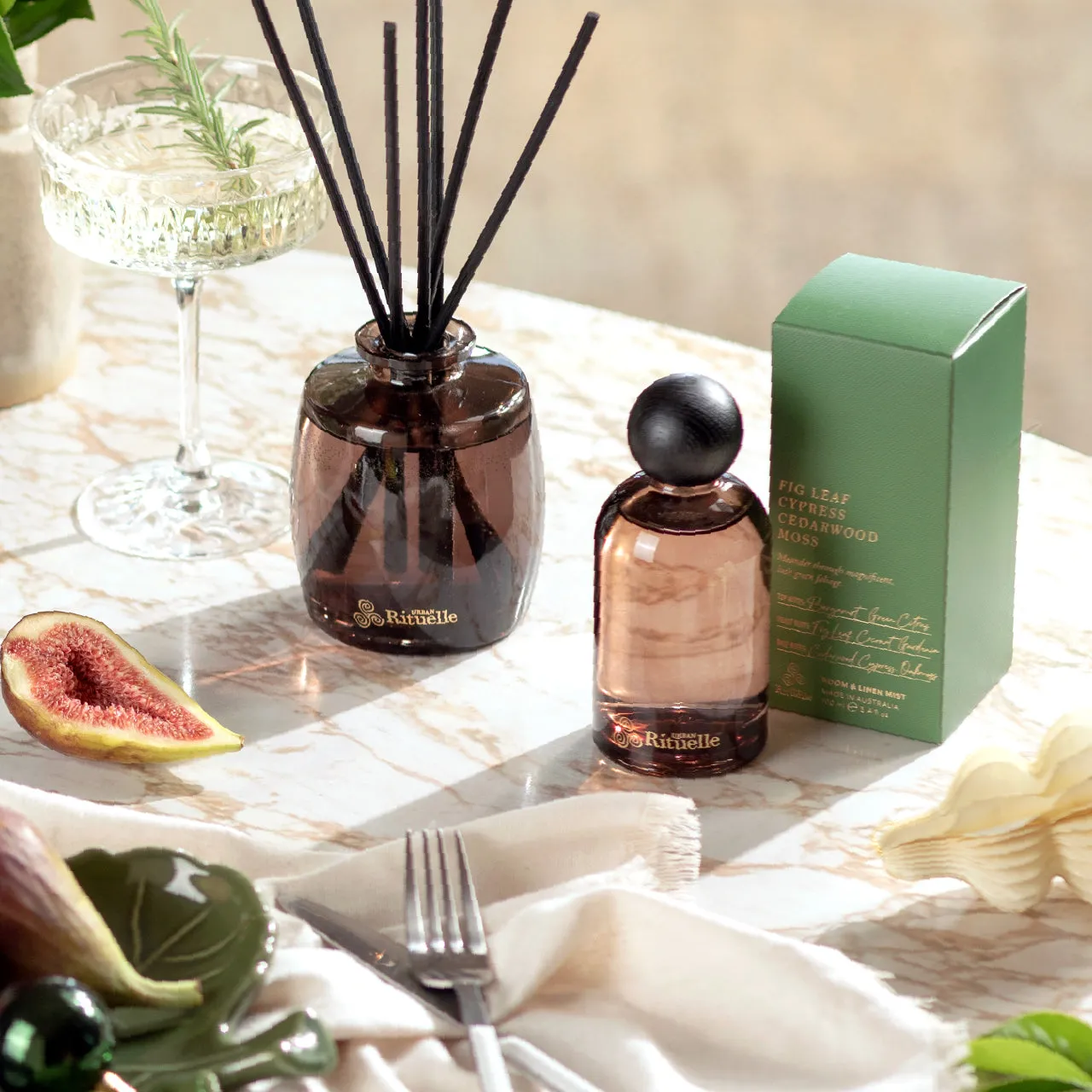 Fig Leaf, Cypress, Cedarwood, Moss Fragrance Diffuser Set | 220ml