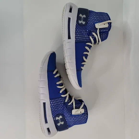 Under Armour HOVR Havoc Basketball Shoes Blue Ankle Boy Youth Size 5 3020617-400